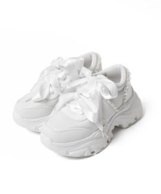 WEGO ダブルリボン厚底ダッドスニーカー