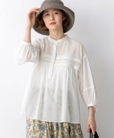 23区 【先行予約】コットンボイル ピンタック ブラウス