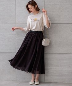 23区 【一部店舗限定/洗える】クレープドットフロッキー スカート