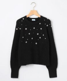 組曲 【WEB限定】モヘヤブレンド ビジューライク刺繍ニット