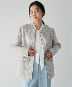 YECCA VECCA 配色ラインボウタイブラウス