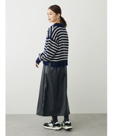 Green Parks キーネックボーダープルオーバー