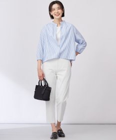 J.PRESS LADIES L 【洗える・接触冷感・UVケア・吸水速乾・防透け】麻シェルドライ テーパード パンツ