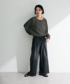 Green Parks 裾ドロスト表面長袖プルオーバー