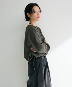 Green Parks 裾ドロスト表面長袖プルオーバー