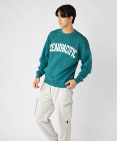 OP／FILA 【ocean pacific】サガラ刺しゅうロゴクルーニット/メンズ