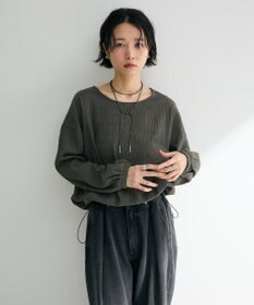 Green Parks 裾ドロスト表面長袖プルオーバー