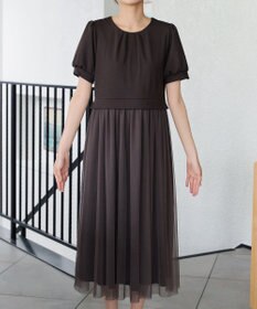 Tiaclasse L バックパールチュールワンピース