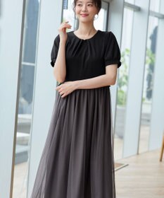 Tiaclasse L バックパールチュールワンピース