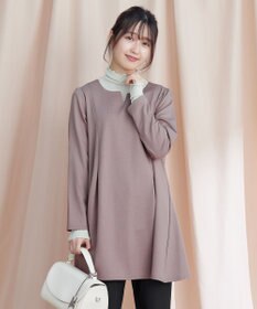 Tiaclasse 【洗える】キーネックバックツイストポンチチュニックブラウス