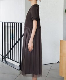 Tiaclasse L バックパールチュールワンピース