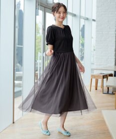 Tiaclasse L バックパールチュールワンピース