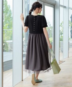 Tiaclasse L バックパールチュールワンピース