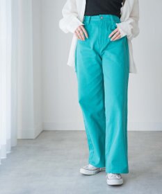 WEGO カラーウエストフィットワイドストレートパンツ