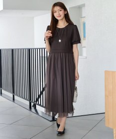 Tiaclasse L バックパールチュールワンピース