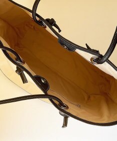 Hekhèr Le Style de Vie 【日本製 / A4サイズ対応/2WAY】コットンキャンバス×シュリンクレザー ノットトートバッグ large