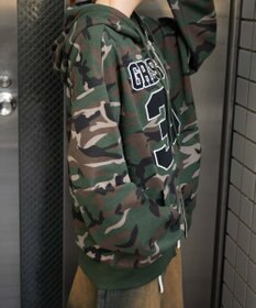 WEGO ナンバリングビッグジップパーカー