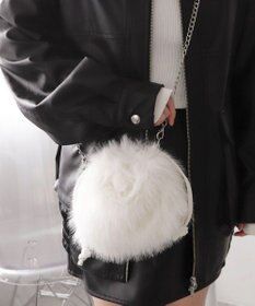 WEGO ファー巾着チェーンショルダー