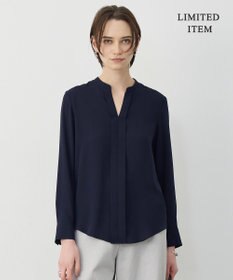 ICB 【新色追加・WEB限定】BackSatinAmunzen キーネックブラウス