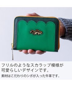 tsumori chisato CARRY スカラップコンビ ラウンドファスナー折り財布 2つ折り財布