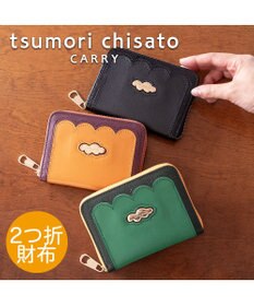 tsumori chisato CARRY スカラップコンビ ラウンドファスナー折り財布 2つ折り財布