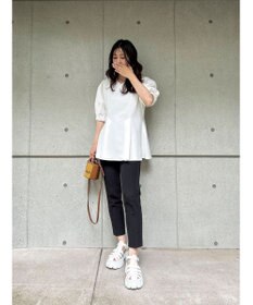 Green Parks AnriettMusee パフスリーブペプラムブラウス