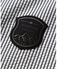 JOSEPH ABBOUD MOUNTAIN 【吸水速乾・釦ダウン・男女兼用】メッシュストライプサッカーポロシャツ