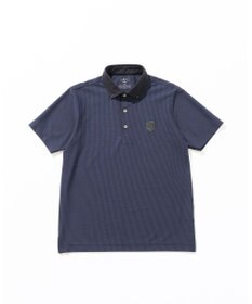 JOSEPH ABBOUD MOUNTAIN 【吸水速乾・釦ダウン・男女兼用】メッシュストライプサッカーポロシャツ