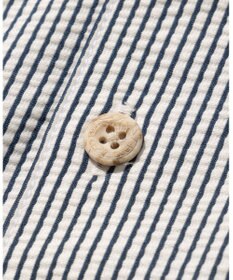 JOSEPH ABBOUD MOUNTAIN 【吸水速乾・釦ダウン・男女兼用】メッシュストライプサッカーポロシャツ