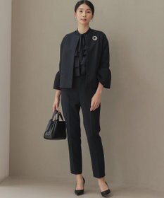 組曲 【KUMIKYOKU NAVY】コンフォータブルドレープ フリルブラウス