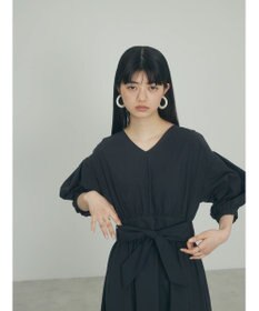 Green Parks ａ．ボリュームギャザーウエスト切替ワンピース