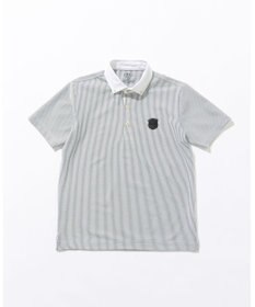 JOSEPH ABBOUD MOUNTAIN 【吸水速乾・釦ダウン・男女兼用】メッシュストライプサッカーポロシャツ