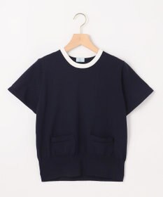 組曲 S 【洗える・6色展開】ポケット付き 半袖ニット