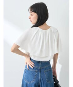 earth music&ecology ケープカラーブラウス