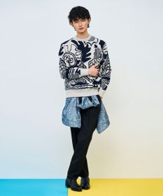 JOSEPH HOMME 【HIGH GRADE LINE】フォークアートジャガード　クルーネックニット