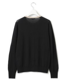 23区 L 【洗える/アンサンブル対応】サステナブルウール バイカラー カーディガン