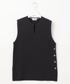 J.PRESS LADIES 【洗える】COTTON ACETATE キーネック ニット ベスト