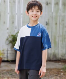 J.PRESS KIDS 【吸水速乾】【100-130cm】ポンチローマ トリコロール 切替Ｔシャツ