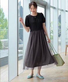 Tiaclasse L バックパールチュールワンピース