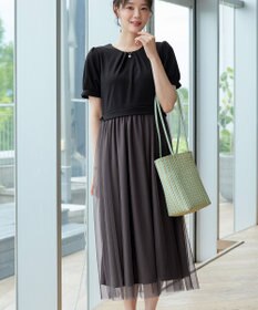 Tiaclasse L バックパールチュールワンピース