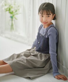 組曲 KIDS 【110-140㎝】 チェックドッキング ワンピース