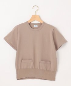 組曲 S 【洗える・6色展開】ポケット付き 半袖ニット