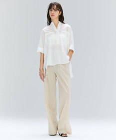 BEIGE， 【洗える・Oggi 10月号掲載】BAC / コットンビックポケットスタンドカラーシャツ