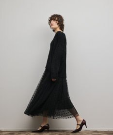 GRACE CONTINENTAL フロッキードットプリーツスカート