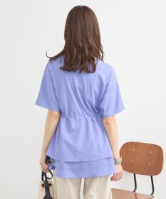 earth music&ecology 【接触冷感/洗濯機可】異素材ドッキングドロストチュニック