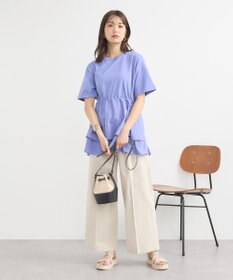 earth music&ecology 【接触冷感/洗濯機可】異素材ドッキングドロストチュニック