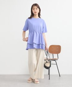 earth music&ecology 【接触冷感/洗濯機可】異素材ドッキングドロストチュニック