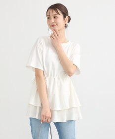 earth music&ecology 【接触冷感/洗濯機可】異素材ドッキングドロストチュニック