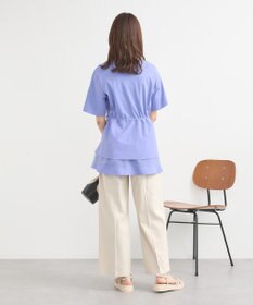 earth music&ecology 【接触冷感/洗濯機可】異素材ドッキングドロストチュニック