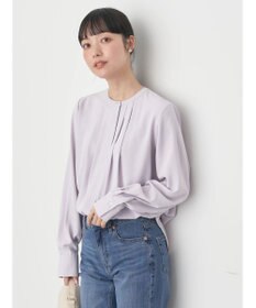 earth music&ecology ノーカラーフロントタックブラウス